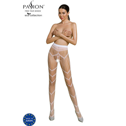PASSION - ECO COLLECTION BODYSTOCKING ECO S006 BLACK - WHITE - 10