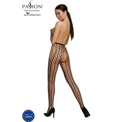 PASSION - ECO COLLECTION BODYSTOCKING ECO S007 BLACK - WHITE - 11