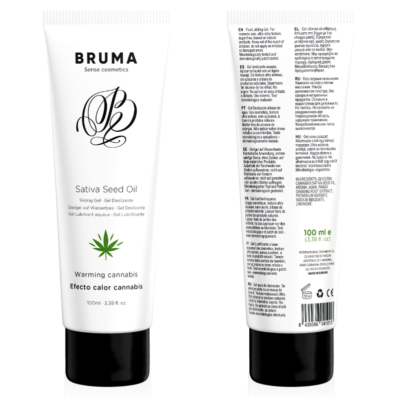 BRUMA - DESLIZING GEL WITH ACEITE DE SEMILLA EFFECT HEAT TASTE CANNABIS 100 ML