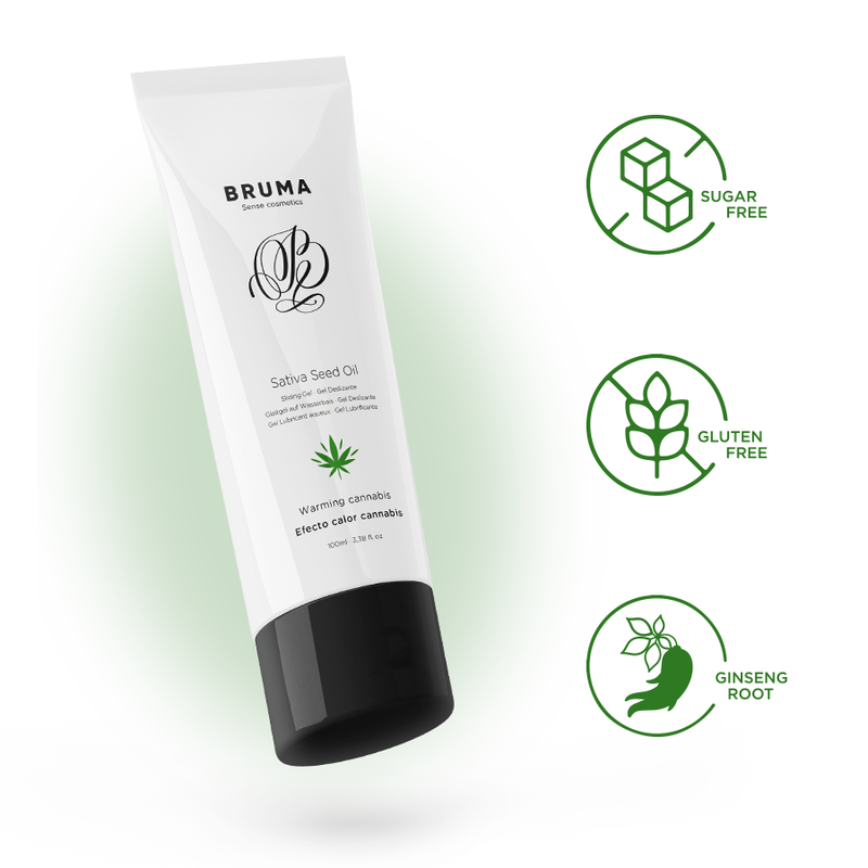 BRUMA - DESLIZING GEL WITH ACEITE DE SEMILLA EFFECT HEAT TASTE CANNABIS 100 ML
