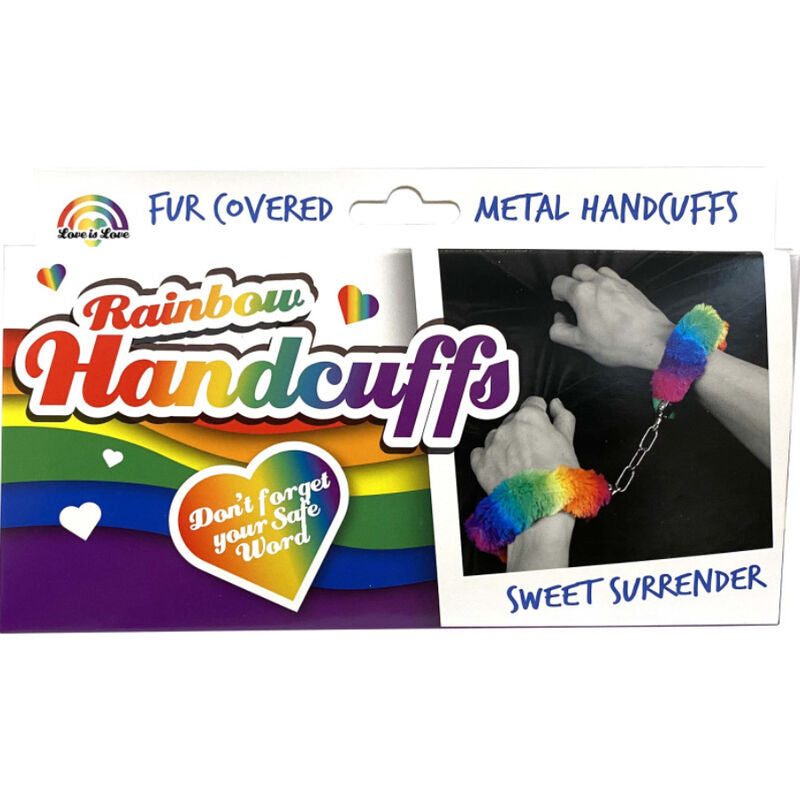 SPENCER & FLEETWOOD - RAINBOW LINED METAL HANDCUFFS - 4