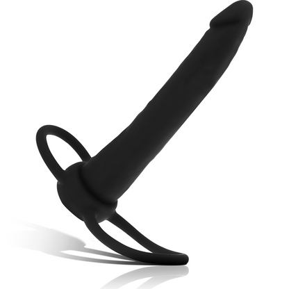 MYTHOLOGY - COBI ONYX ANAL DILDO WITH COCK RING AND 13 CM SILICONE TESTICLES