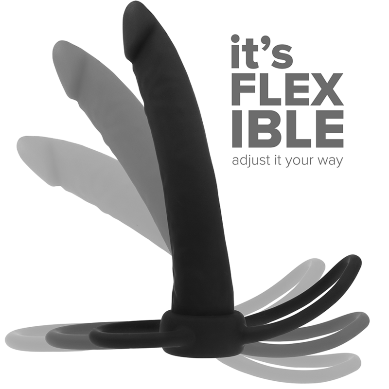 MYTHOLOGY - COBI ONYX ANAL DILDO WITH COCK AND TESTICLE RING 13 SILICONE CM - 5