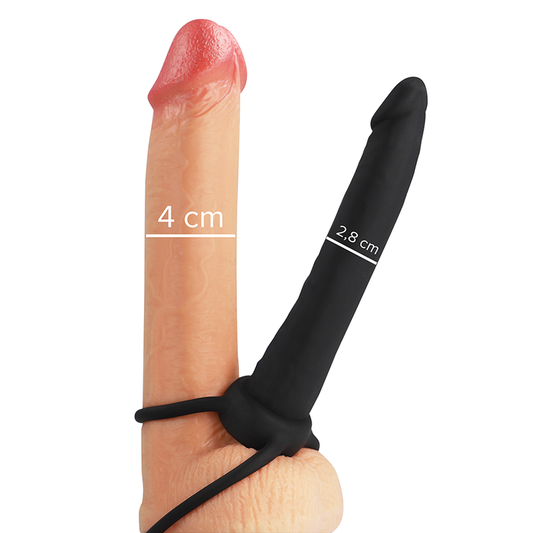 MYTHOLOGY - COBI ONYX ANAL DILDO WITH COCK RING AND 13 CM SILICONE TESTICLES
