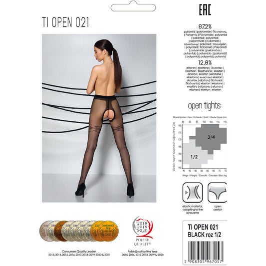 PASSION - TIOPEN 021 BLACK TIGHTS 3/4 20 DEN - 1