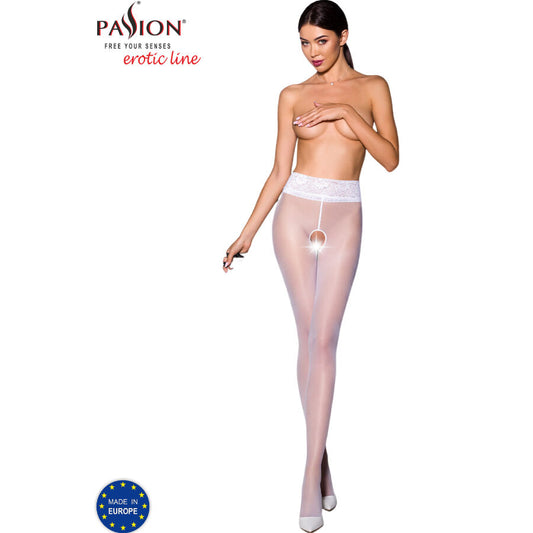 PASSION - TIOPEN 008 RED TIGHTS 3/4 30 DEN - 1/2 / WHITE - 1