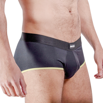 MACHO - MS24A BRIEF DARK YELLOW UNDERPANTS S - S / BLACK/AMARILLO - 5
