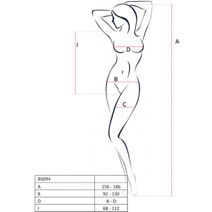 PASSION - BS094 RED BODYSTOCKING ONE SIZE - BLACK - 9