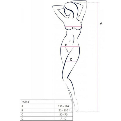 PASSION - BS098 WHITE BODYSTOCKING ONE SIZE - WHITE - 20
