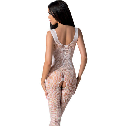 PASSION - BS098 WHITE BODYSTOCKING ONE SIZE - RED - 18