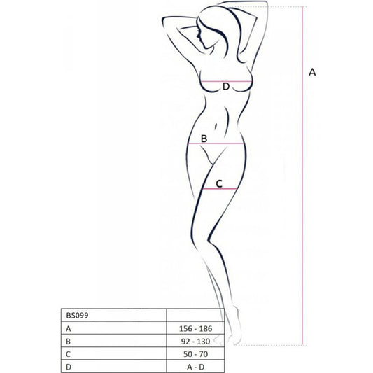 PASSION - BS099 WHITE BODYSTOCKING ONE SIZE - 1