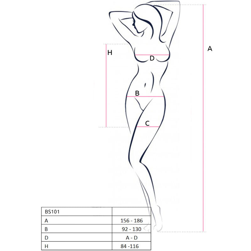 PASSION - BS101 WHITE BODYSTOCKING ONE SIZE - 3