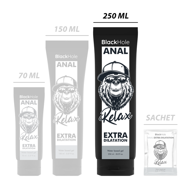 BLACK HOLE - WATER BASE GEL ANAL DILATION 250 ML - 6