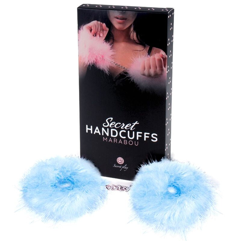 SECRETPLAY - MARABOU LIGHT BLUE HANDCUFFS