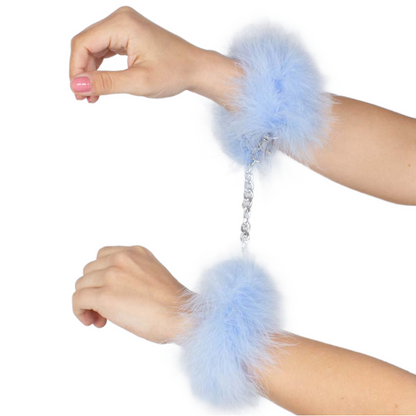 SECRETPLAY - BLUE LIGHT MARABOU HANDCUFFS - 4
