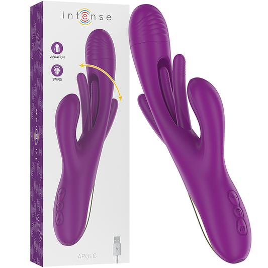 INTENSE - APOLO RECHARGEABLE MULTIFUNCTION VIBRATOR 7 VIBRATIONS WITH SWINGING MOTION PURPLE - 1