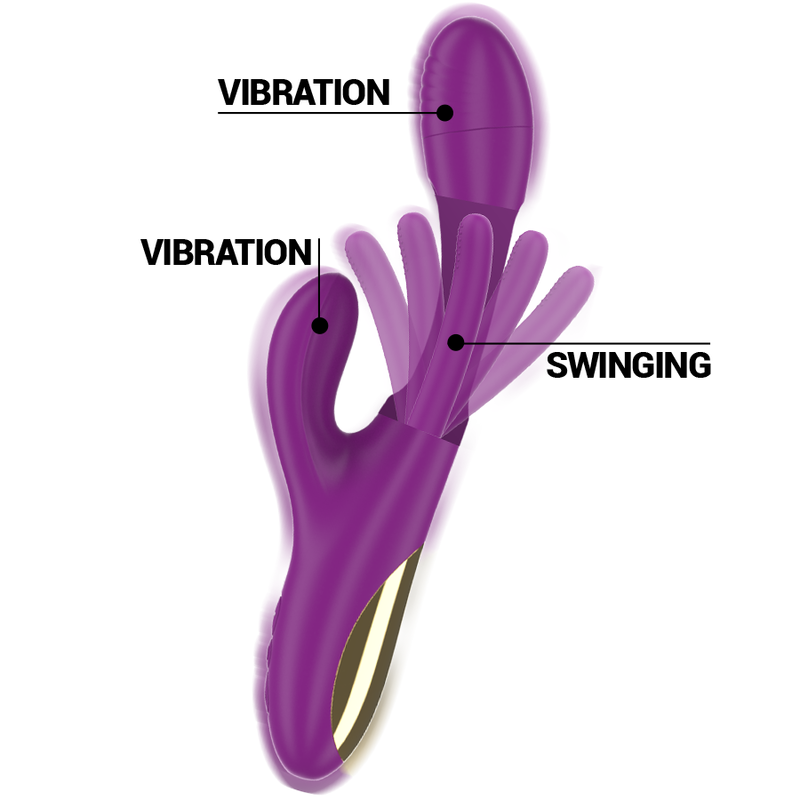 INTENSE - APOLO RECHARGEABLE MULTIFUNCTION VIBRATOR 7 VIBRATIONS WITH SWINGING MOTION PURPLE - 7