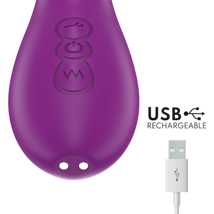 INTENSE - APOLO RECHARGEABLE MULTIFUNCTION VIBRATOR 7 VIBRATIONS WITH SWINGING MOTION PURPLE - 3