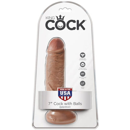 KING COCK - REALISTIC PENIS WITH BALLS 13.2 CM CARAMEL - 6