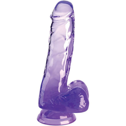 KING COCK - CLEAR REALISTIC PENIS WITH BALLS 13.5 CM PURPLE - 1