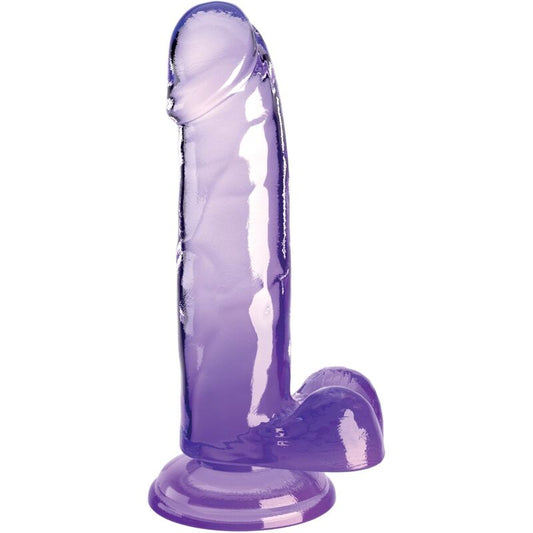 KING COCK - CLEAR REALISTIC PENIS WITH BALLS 15.2 CM PURPLE - 1