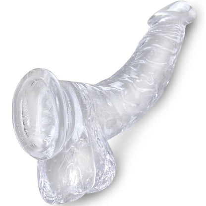 KING COCK - CLEAR REALISTIC CURVED PENIS WITH BALLS 16.5 CM TRANSPARENT - 3
