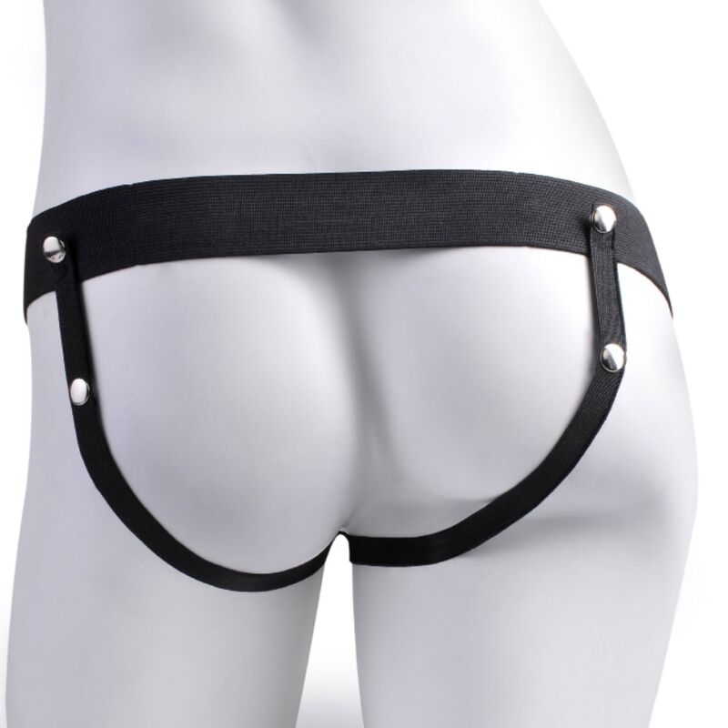 FETISH FANTASY SERIES - ADJUSTABLE HARNESS REALISTIC PENIS WITH BALLS RECHARGEABLE AND VIBRATOR 17.8 CM - 3