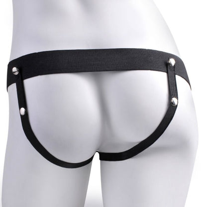 FETISH FANTASY SERIES - ADJUSTABLE HARNESS REALISTIC PENIS WITH BALLS RECHARGEABLE AND VIBRATOR 17.8 CM - 3