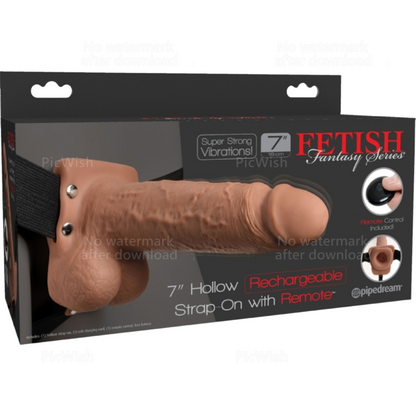 FETISH FANTASY SERIES - ADJUSTABLE HARNESS REALISTIC PENIS WITH BALLS RECHARGEABLE AND VIBRATOR 17.8 CM - 2