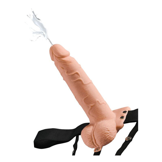 SERIE FETISH FANTASY - IMBRACATURA REGOLABILE PENE REALISTICO CON PALLINI CHE SCHIZZANO 19 CM