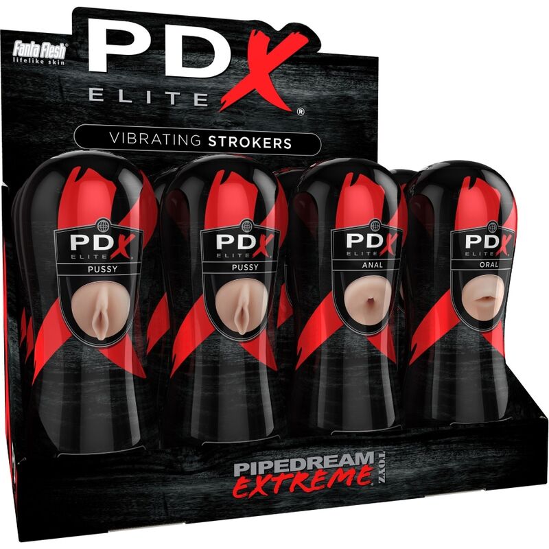 PDX ELITE - STROKER SET 12 UNITS: 6X VAGINA, 3X ANO, 3X MOUTH - 1