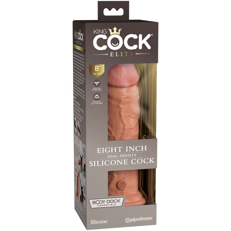 KING COCK - GODE RÉALISTE EN SILICONE ÉLITE 20,3 CM CARAMEL