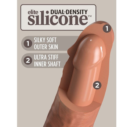 KING COCK - GODE RÉALISTE EN SILICONE ÉLITE 20,3 CM CARAMEL
