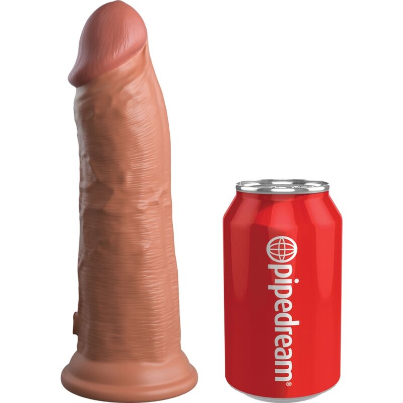 KING COCK - ELITE REALISTIC DILDO VIBRATING & SILICONE 20.3 CM CARAMEL - 4