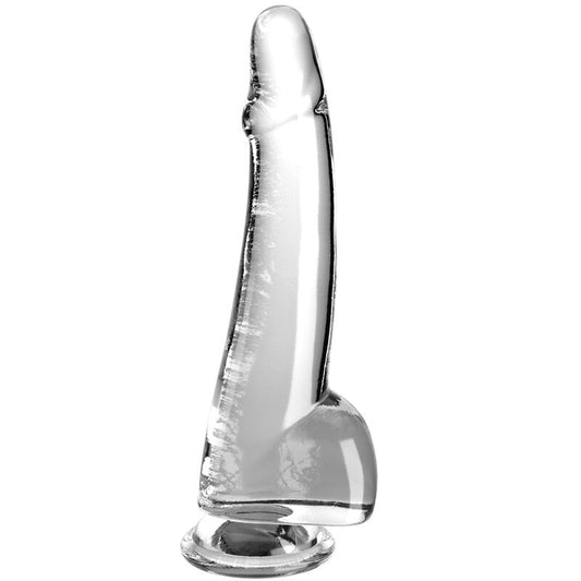 KING COCK - CLEAR DILDO WITH TESTICLES 19 CM TRANSPARENT - 1