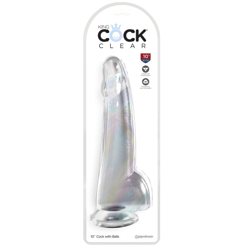 KING COCK - CLEAR DILDO WITH TESTICLES 19 CM TRANSPARENT - 2