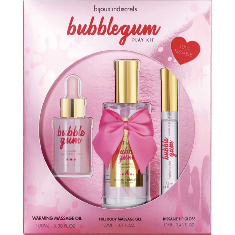 BIJOUX - INDISCRETS BUBBLEGUM PLAY KIT WITH OIL GEL & LIP GLOSS - 3