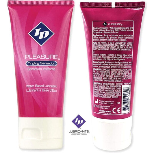 ID PLEASURE - WATER BASED LUBRICANT TINGING SENSATION TRAVEL TUBE 60 ML - 1