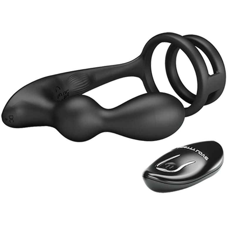 PRETTY LOVE - MARSHALL PENIS RING WITH VIBRATORY ANAL PLUG WITH REMOTE CONTROL - 3
