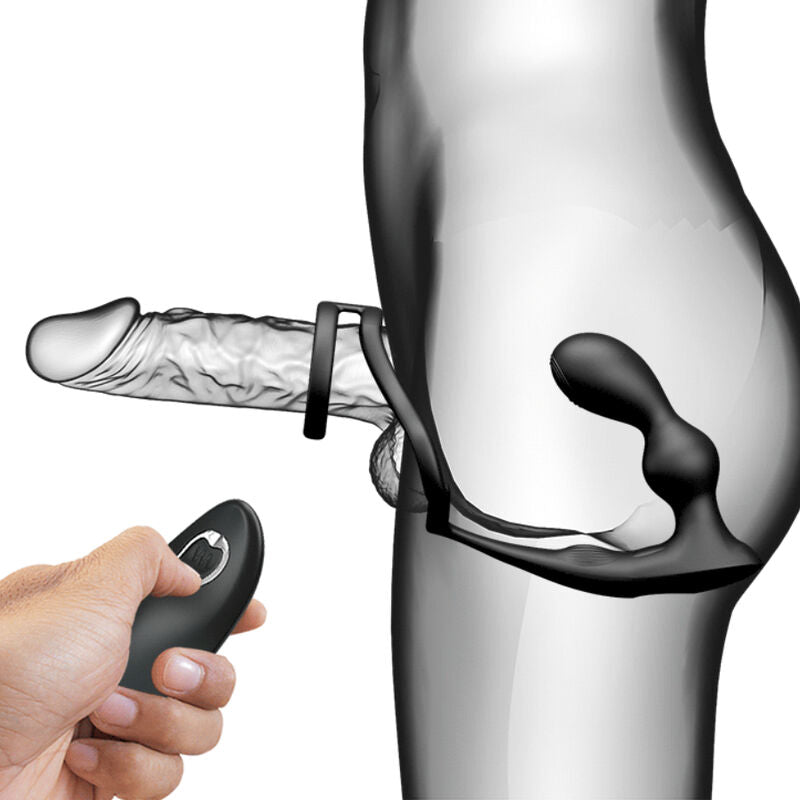 PRETTY LOVE - MARSHALL PENIS RING WITH VIBRATORY ANAL PLUG WITH REMOTE CONTROL - 7