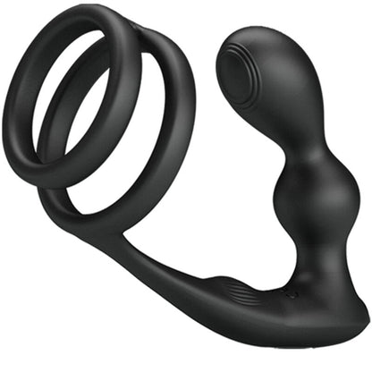 PRETTY LOVE - MARSHALL PENIS RING WITH VIBRATORY ANAL PLUG WITH REMOTE CONTROL - 1