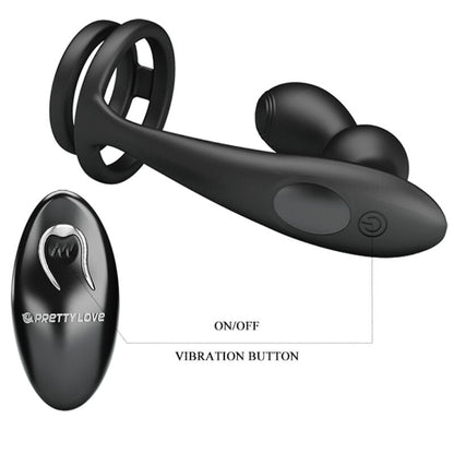 PRETTY LOVE - MARSHALL PENIS RING WITH VIBRATORY ANAL PLUG WITH REMOTE CONTROL - 8