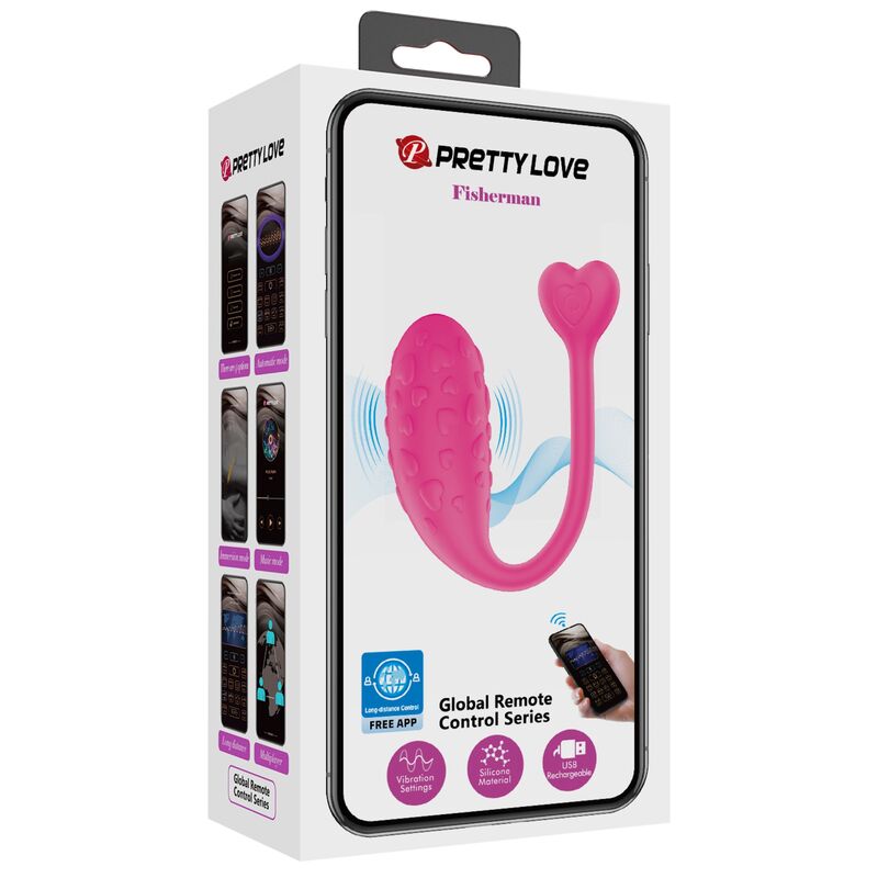 PRETTY LOVE - APP CONTROLLED PINK FISHER VIBRATING EGG - 7