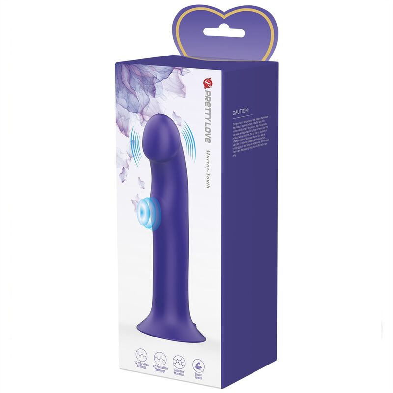 PRETTY LOVE - MURRAY YOUTH VIBRATING DILDO & RECHARGEABLE VIOLET - 2