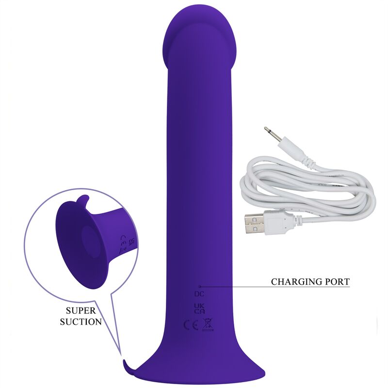 PRETTY LOVE - MURRAY YOUTH VIBRATING DILDO & RECHARGEABLE VIOLET - 8