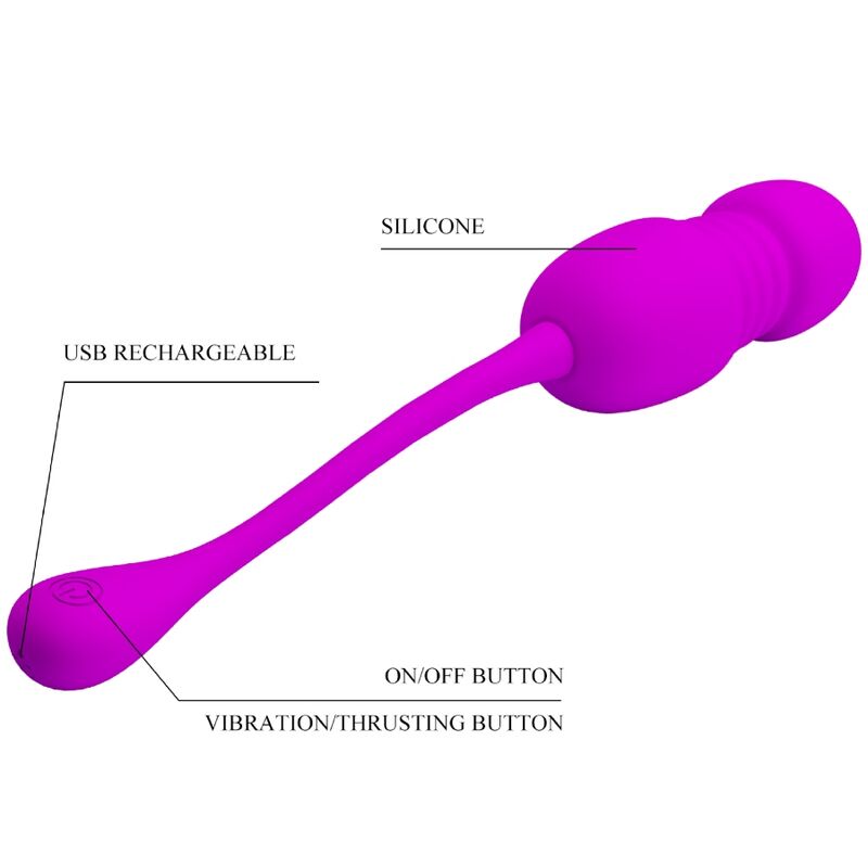 PRETTY LOVE - CALLIE PURPLE RECHARGEABLE VIBRATING EGG - 6