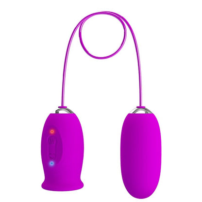 PRETTY LOVE - DAISY DUAL EGG RECHARGEABLE VIBRATOR PURPLE - 3