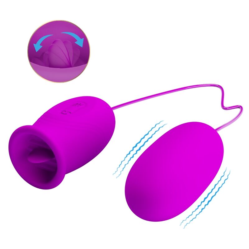 PRETTY LOVE - DAISY DUAL EGG RECHARGEABLE VIBRATOR PURPLE - 4