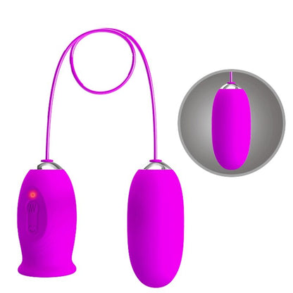 PRETTY LOVE - DAISY DUAL EGG RECHARGEABLE VIBRATOR PURPLE - 6