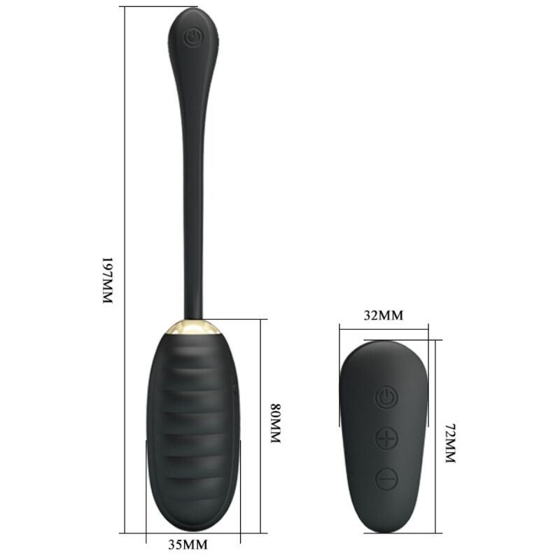 PRETTY LOVE - DOREEN LUXURY RECHARGEABLE VIBRATING EGG BLACK REMOTE CONTROL - 7